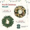 TackView Christmas Wreath for Front Door with Gold Bowknot, Artificial Pre-Decorated Holiday Accent with Ball Ornaments, Ribbons, Pine Cones - 3 of 4