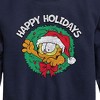 Boys' - Garfield - Happy Holidays Wreath Graphic Long Sleeve Fleece Sweatshirt - 2 of 4