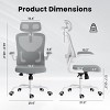 GlasFlength Task and Office Chairs with Support Armrest，Ergonomic, Adjustable，Computer Chair and Gaming Chair, Gray, 25.6"*27.2"*48.4" - 3 of 4