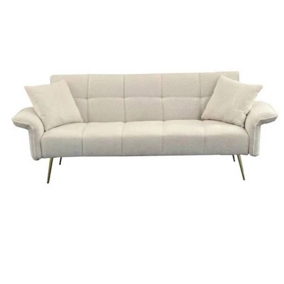 70.1 "futon sofa bed, convertible double sofa bed with folding armrests for living rooms and small Spaces Beige