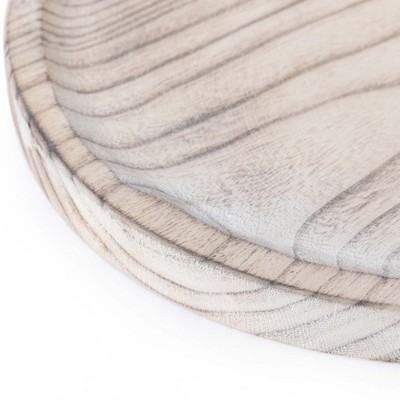 Rustic Paulownia Wood Round Display Tray, 11.75"