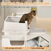LunaLulinlk white Stainless steel cat litter box with lid, cat litter box with pedal filter and scoop - 2 of 4