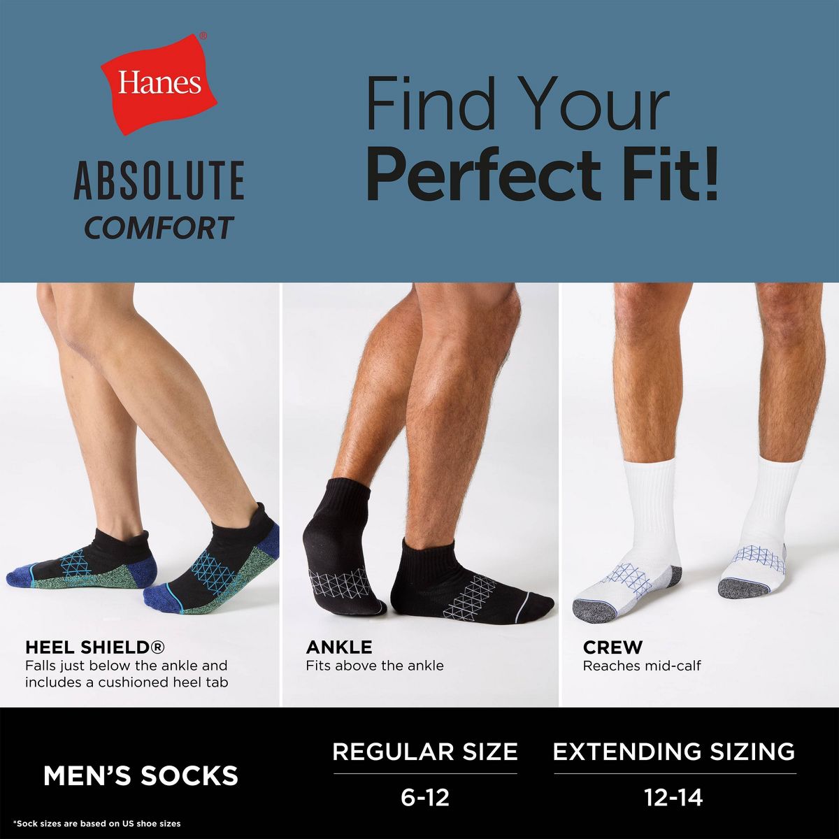Hanes Men's 3pk Absolute Active Cushioned Ankle Socks - 6-12 - thumbnail 5