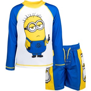 Despicable Me Minions Rash Guard and Swim Trunks Little Kid to Big Kid - 1 of 4