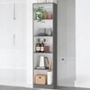 Alilang 11.77 Inch Slim Gray 5-Shelf Bookcase with Adjustable Shelves for Compact Storage and Organization - Multicolored - 2 of 4