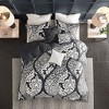 Gulches Multicolor Black Transitional Intricate Damask 200TC Cotton Sateen with Polyester Fill King Cal King 6 Piece Printed Duvet Cover Set Blanket - 3 of 4