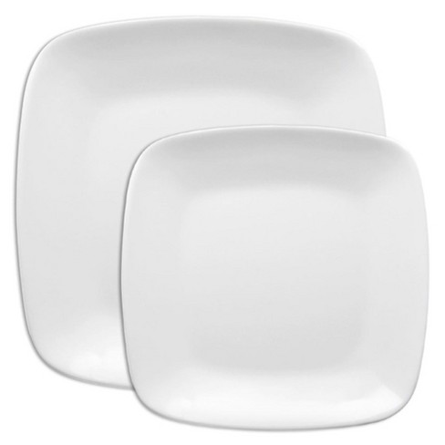 Prestee 60 White Plastic Plates Disposable, Heavy Duty for Party - 30 Dinner Plates 10.25 + 30 Salad Dessert Appetizer Plates 7.5, Hard Party