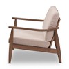 Venza Mid-Modern Walnut Wood Fabric Upholstered 2 Seater Loveseat Light Brown - Baxton Studio: Rubberwood Frame, Polyester - 3 of 4