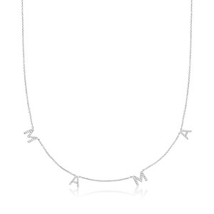 Ross-Simons 0.25 ct. t.w. Diamond "Mama" Station Necklace in Sterling Silver - 1 of 3
