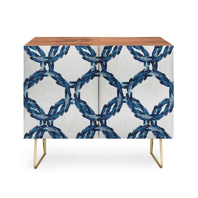 Morgan Kendall Feather Wreaths Walnut Credenza - Deny Designs