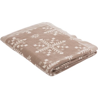 Snowflake Throw Blanket - Stone/Natural - 50" x 60" - Safavieh