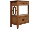 Hostack 36'' Farmhouse Wood Console Table with 4 Drawers and 1 Storage Shelf for Entryway and Living Room , Brown - 4 of 4