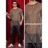 Lars Amadeus Men's See-Through Short Sleeve Party Holiday Shiny T-Shirt - 4 of 4
