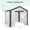 EAGLE PEAK 8 ' x 8 ' Portable Walk-in Greenhouse with Roll-up Zipper Entry Door and 3 Large Roll-Up Screen Windows - 3 of 4
