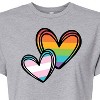 Women's - Instant Message - Rainbow And Trans Flag Hearts Cropped Graphic T-Shirt - 2 of 4