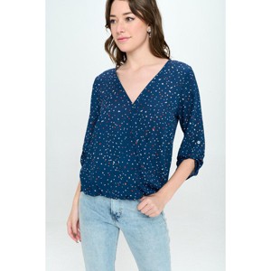WEST K Women's Alexa Surplice V-Neck Rolltab Blouse - 1 of 3