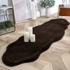 Home Mart Goods Chocolate Brown Faux Rabbit Fur Fuzzy Soft Fluffy Plush Cozy Shaggy Area Rug - 2 of 4