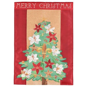 Magnolia Garden Merry Christmas Magnolia Tree 13 x 18 Inch Polyester Garden Flag - 1 of 2