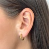 EVRY JEWELS WATERPROOF Gold or Silver Plated Stainless Steel Twist Texture Huggie Hoop Earrings - 4 of 4