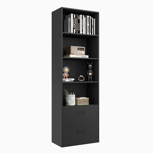 ad  - Bookshelf, 4-Tier Bookcase, Storage Bookshelves, Tall