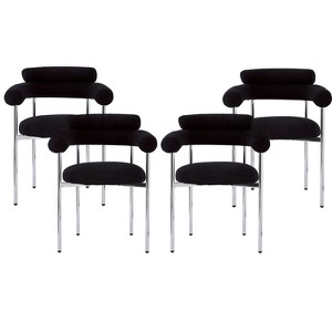 Christopher Knight Home Gianna Modern Upholstered Dining Chairs with Metal Legs (Set of 4) - 1 of 4