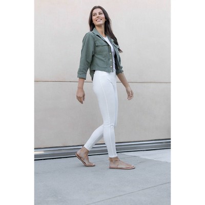 SPANX Assets Womens Shaping Denim Skinny Leggings White Large at   Women's Clothing store