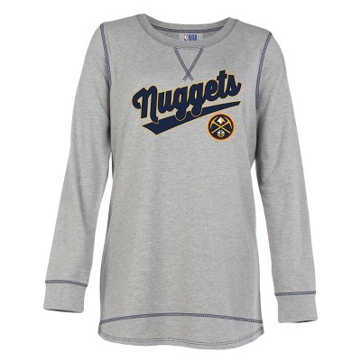 Nba Denver Nuggets Women's Gray Long Sleeve Team Slugger