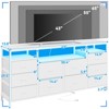 63" Fabric Dresser with 10 Drawers, TV Stand, Built-in USB Ports & LED Lights, Multi-Functional Storage for 75" TVs - 2 of 4