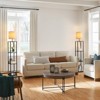 Ludomide Modern Floor Lamp with Shelves Black Shelf Floor Lamp for Living Room Bedroom Office - 3 of 4