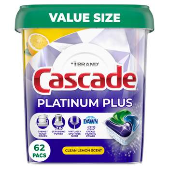 Cascade Lemon Platinum Plus Action Pacs - 62ct