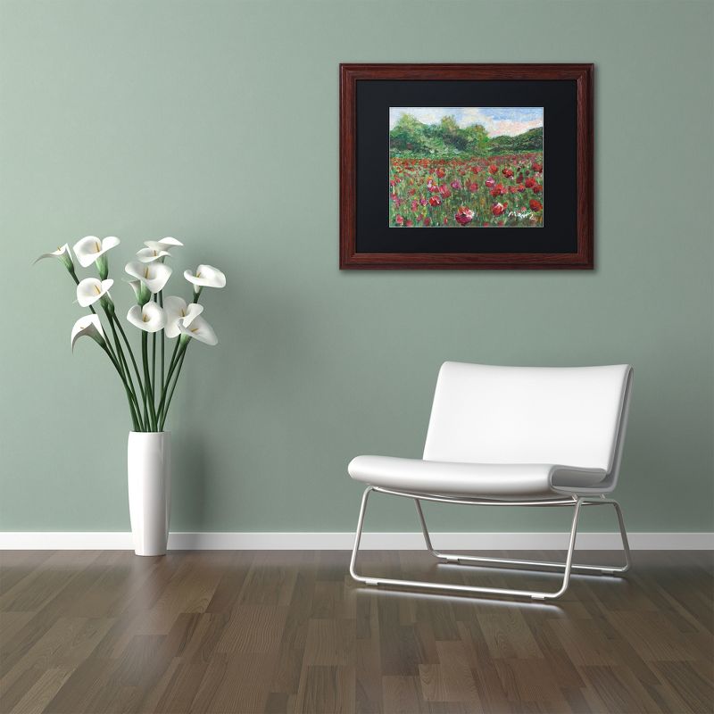 Trademark Fine Art -Manor Shadian 'Poppy Field Wood' Matted Framed Art, 3 of 5