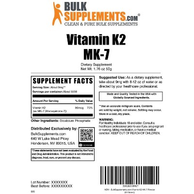 BulkSupplements Vitamin K2 MK7 Powder