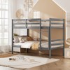 Tangkula Twin Over Twin Wood Bunk Beds W/Ladder & Safety Rail Pine Wood Bunk Bed Gray - 2 of 4