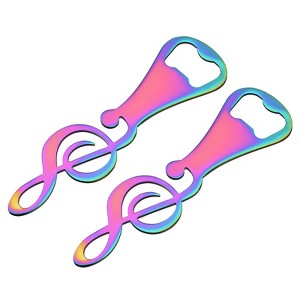 Unique Bargains Metal Music Note Flat Beer Soda Bottle Opener for Home Bar 2 Pcs - 1 of 4
