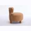 Cesicia Teddy Fabric accent chair with curved backrest and solid wood legs, 28.35"D×28.35"W×30.12"H - 2 of 4