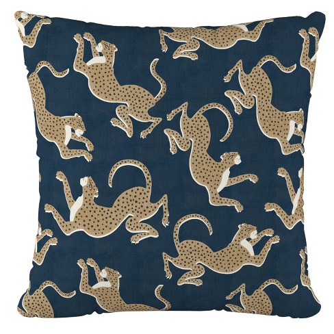 Polyester Leopard Run Pillow Square Navy Skyline Furniture Target