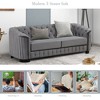 41.5" Velvet Accent Chair with Removable Cushion - Modern Single Sofa for Living Room, Bedroom & Small Spaces, Durable Wood Frame & Soft Fabric - 3 of 4