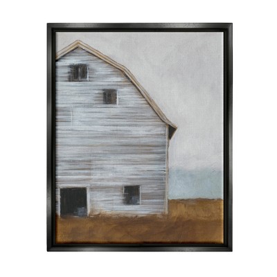 Stupell Industries Distressed Country Church House Abstract Pattern Gray  Floater Framed Canvas Wall Art, 16 X 20 : Target