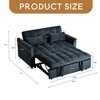 3 in 1 Convertible Sleeper Sofa Bed, Modern Pull Out Couch Bed, Adjustable Backrest, Velvet Loveseat Futon Sofa with Pillows - Leovsnove - 3 of 4