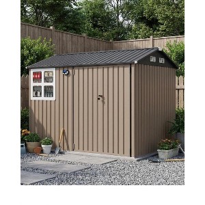 ショーン　6セット COZONY 6x8 FT Metal Garden Shed, Extension Shed w/ Reinforced