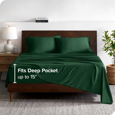 Forest Green Twin XL Bamboo Deep Pocket Sheet Set