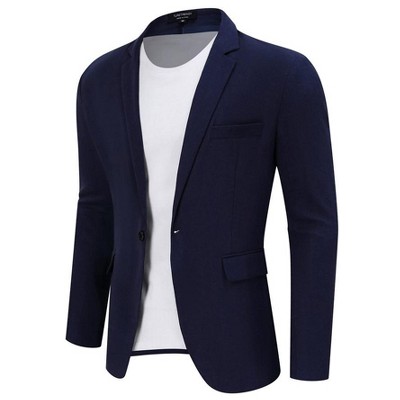 Men's Casual Sport Coat Lightweight Linen Blazer One Button Business Suit Jackets Stylish Daily Suits