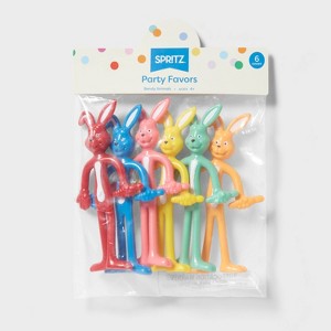 6ct Party Favor Bendy Animals - Spritz™: Multicolor Kids Toys for All Occasions, Ages 4+, PVC & Metal - 1 of 3