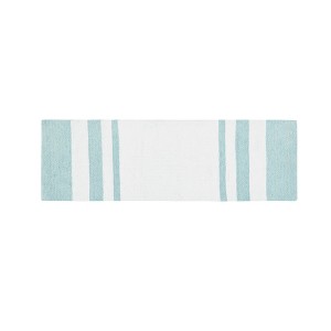 Vynxaria Extra Long Striped Bath Mat - Reversible Plush & Massage 24x72 Inches - 1 of 4