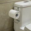 Basicwise Chrome Toilet Tissue Paper Roll Holder Dispenser, Over The Tank Two Slot Tissue Organizer - 2 of 4