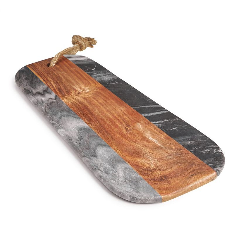 GAURI KOHLI Sulguni Marble & Wood Cutting Board, Grey, 5 of 7