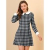 Allegra K Women's Peter Pan Collar Fit and Flare Mini Plaid Tartan A Line Dresses - 4 of 4