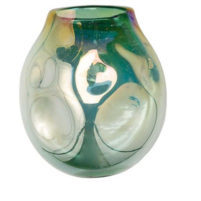 VivaTerra Organic-Shaped Glass Dented Wall Vase, Small