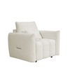 CAVINAS Sofa Chair Teddy Fabric Upholstered Lounge Chair Sofa with Pillows - 2 of 4