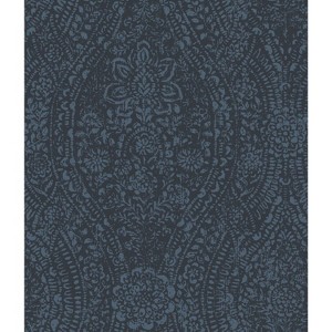 RoomMates Ornate Ogee Peel and Stick Wallpaper Blue/Black: Removable Vinyl, Self-Adhesive, Abstract Pattern, 28.2 Sq Ft Coverage - 1 of 4